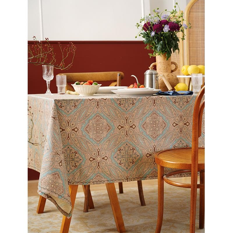 テーブルクロス ビニール ペイズリー模様のビニールクロス