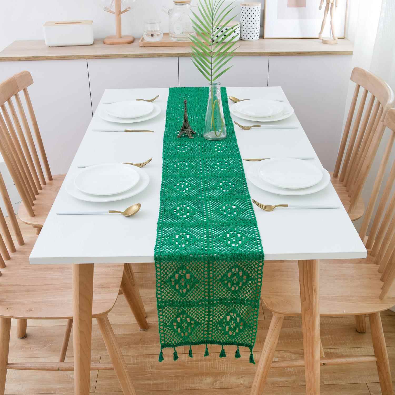 テーブルクロス センタークロス 透かし模様の手編み