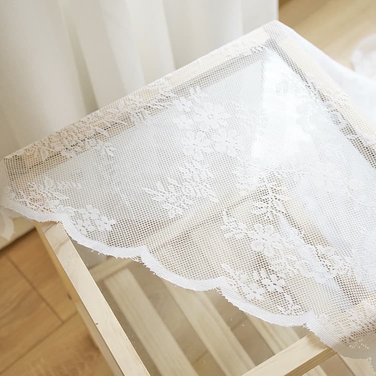 花柄総刺繍レース布 白色テーブルクロス 撮影装飾用