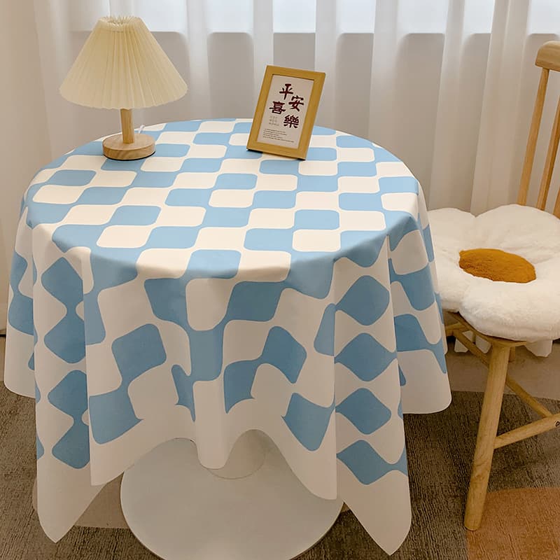 テーブルクロス モダン幾何学チェックテーブルクロス