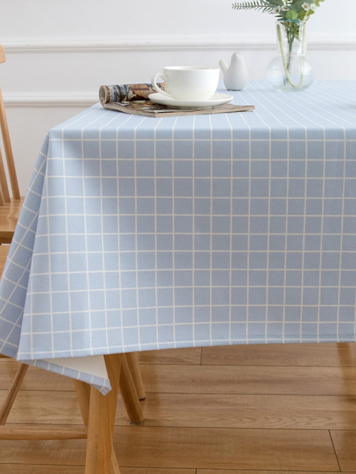 テーブルクロス 格子模様の優しいテーブルクロス