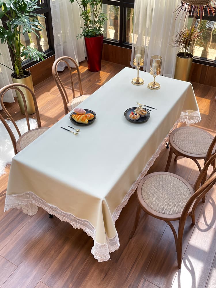 テーブルクロス ビニール 上品レース縁取りビニールクロス