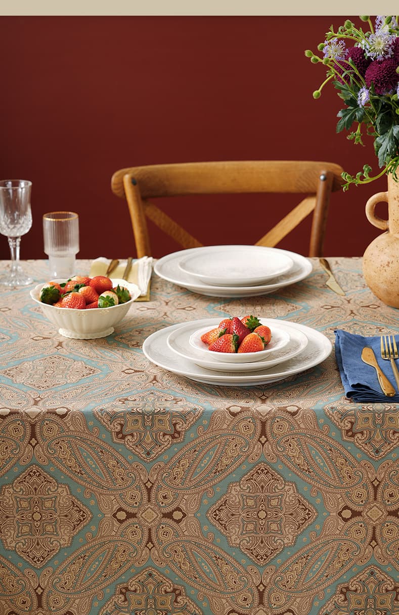 テーブルクロス ビニール ペイズリー模様のビニールクロス