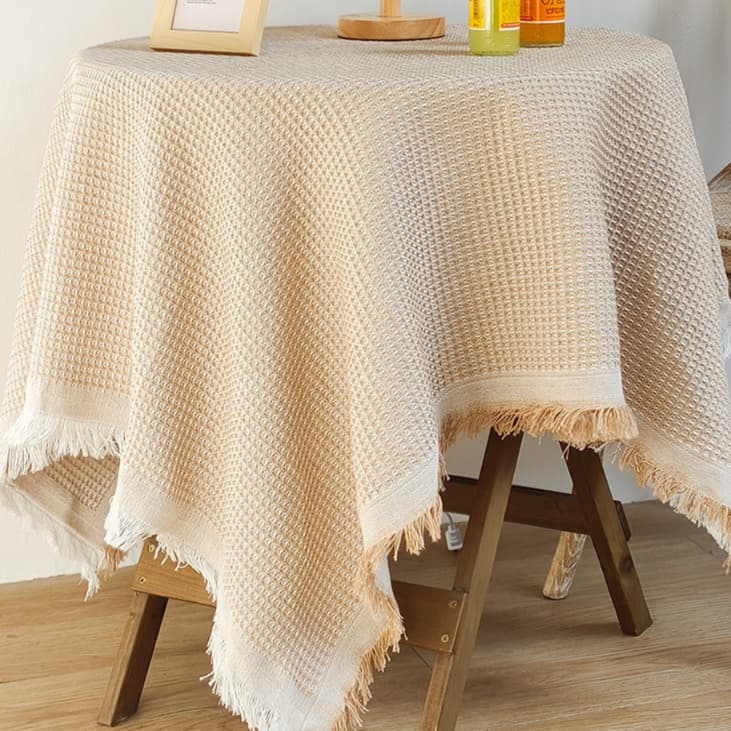 テーブルクロス リネン 風合い豊かな編み目柄テーブルクロス