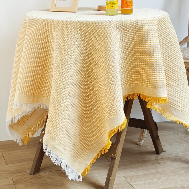 テーブルクロス リネン 風合い豊かな編み目柄テーブルクロス