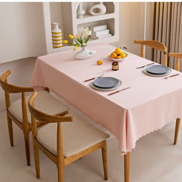 テーブルクロス リネン 波模様 防水テーブルクロス