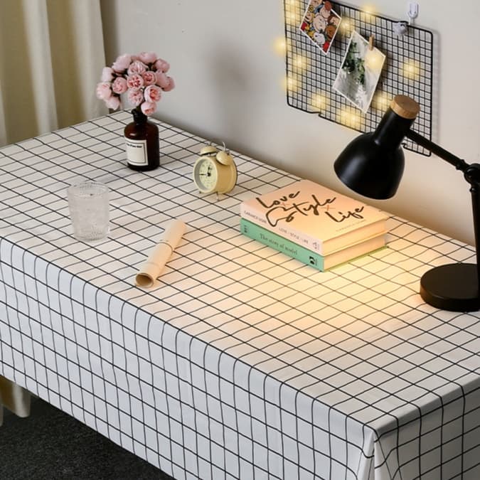 格子柄さらり軽量テーブルクロス