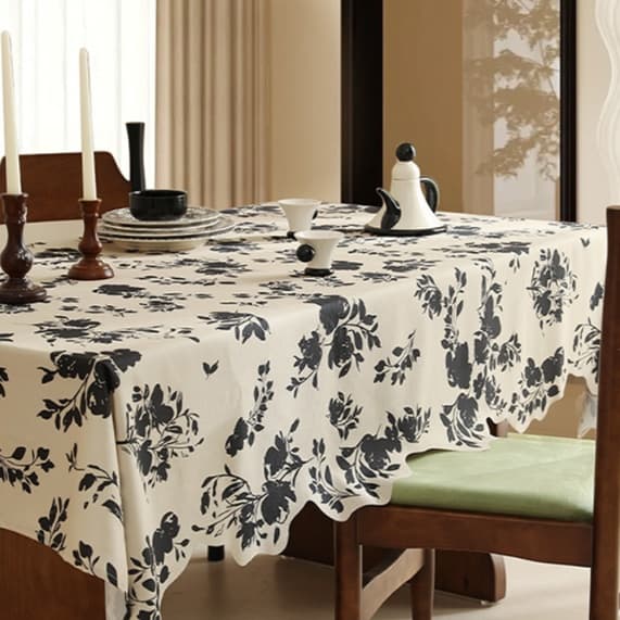 テーブルクロス 布 花影模様のクロス