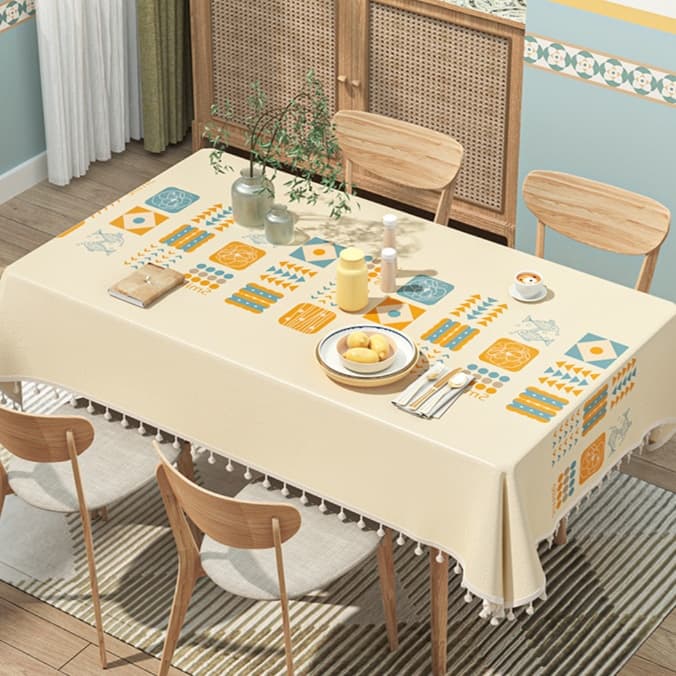 テーブルクロス 布 北欧風タッセル付きクロス