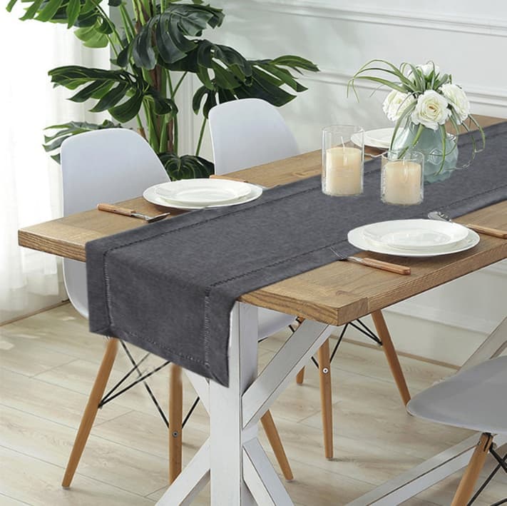 テーブルクロス リネン 透かし編み麻混素材テーブルランナー