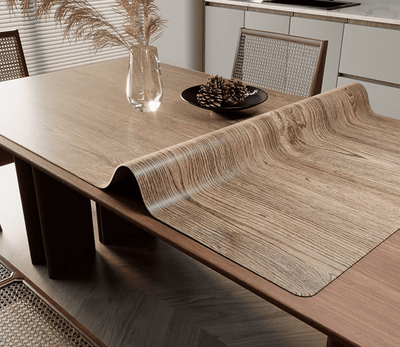 テーブルクロス なめらか曲線木目テーブルクロス