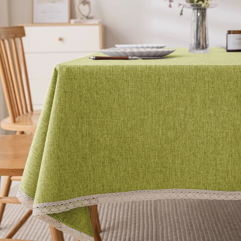 テーブルクロス リネン レース縁取りリネン テーブルクロス
