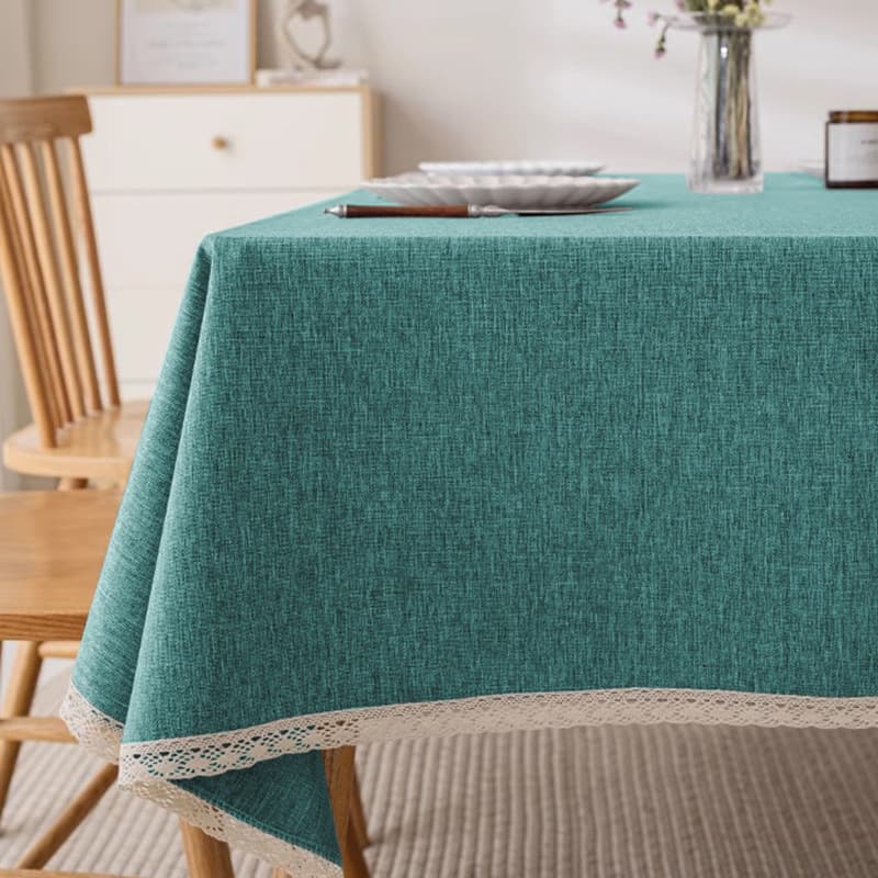 テーブルクロス リネン レース縁取りリネン テーブルクロス