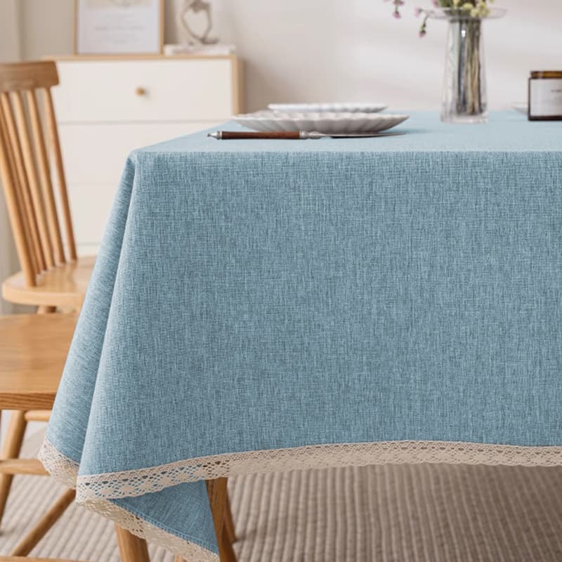 テーブルクロス リネン レース縁取りリネン テーブルクロス