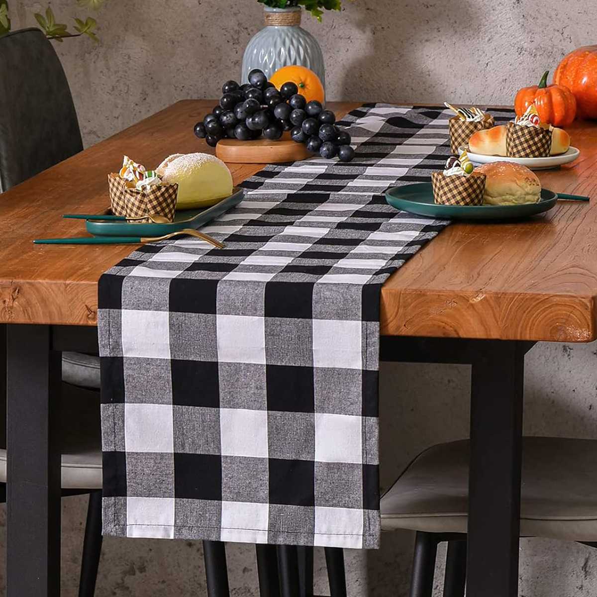 テーブルクロス センタークロス 自然派おしゃれなチェック柄