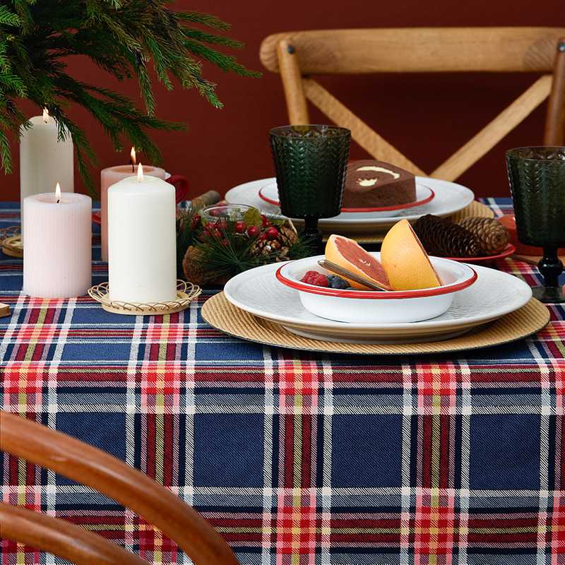 テーブルクロス チェック 伝統温かみ格子柄テーブルクロス
