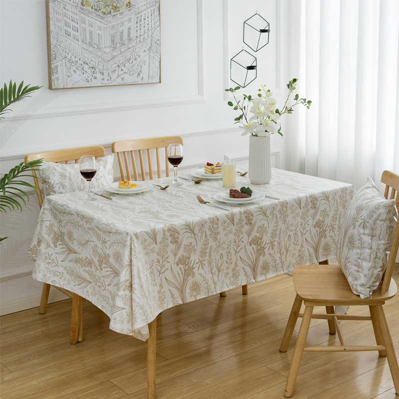 テーブルクロス ビニール優雅な草花模様のテーブルクロス