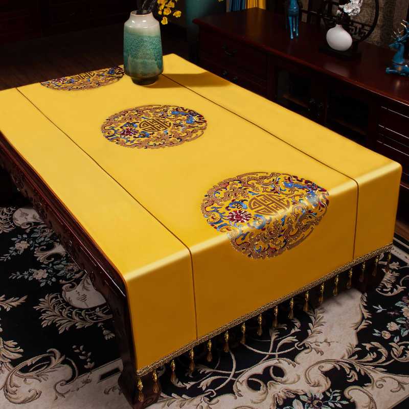 テーブルクロス クッションビニール 高級刺繍入りテーブル掛け