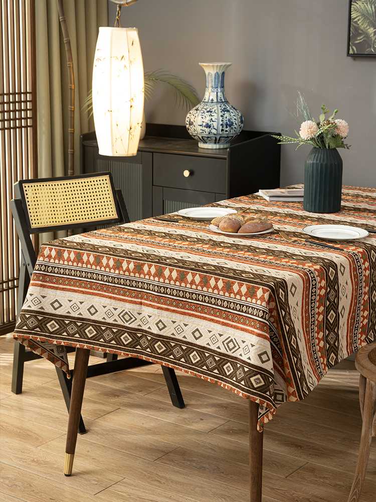 テーブルクロス テーブルクロス 民族風幾何学模様リネンクロス