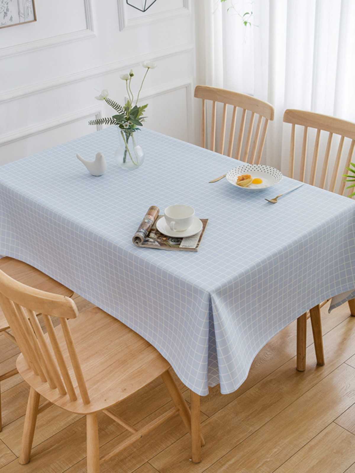 テーブルクロス 格子模様の優しいテーブルクロス