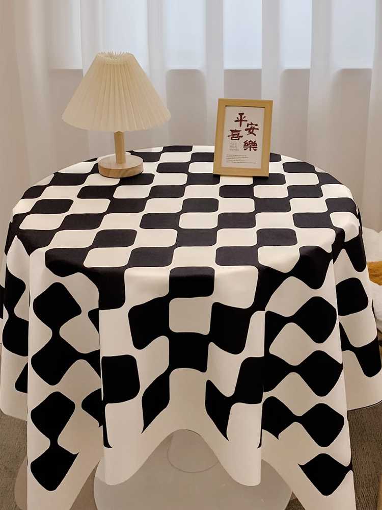 テーブルクロス モダン幾何学チェックテーブルクロス