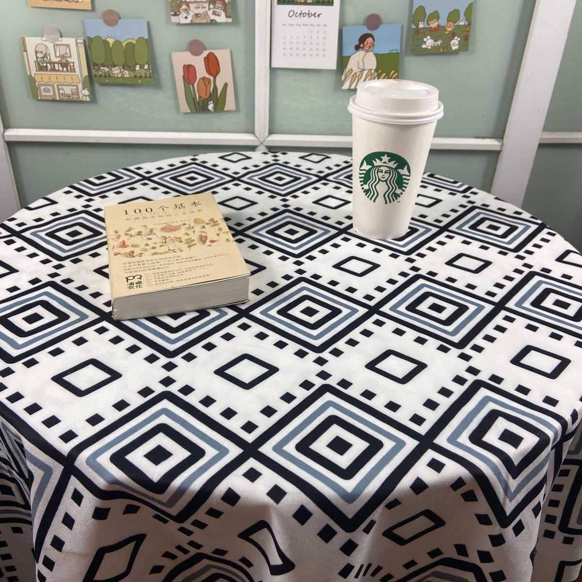 テーブルクロス 幾何学模様の北欧風テーブルクロス