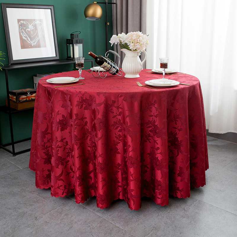 テーブルクロス 花模様ジャカード円卓テーブルクロス