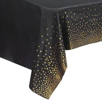 テーブルクロス 金粉円点模様 華やか食卓布