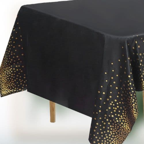 テーブルクロス 金粉円点模様 華やか食卓布