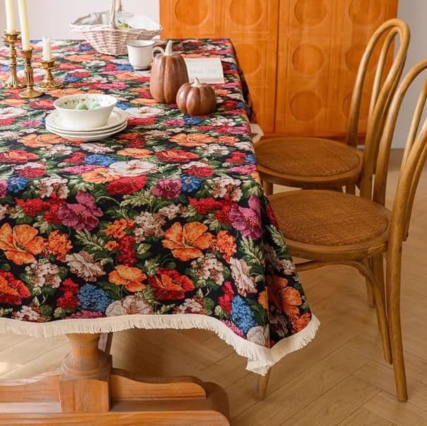 テーブルクロス 布 花と自然の彩りクロス