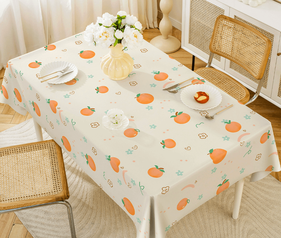 テーブルクロス 格子模様のさわやか食卓飾り