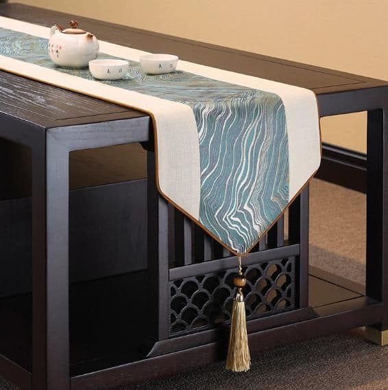 テーブルクロス センタークロス 和風モダン流水模様クロス