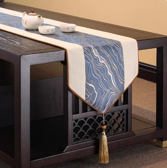 テーブルクロス センタークロス 和風モダン流水模様クロス