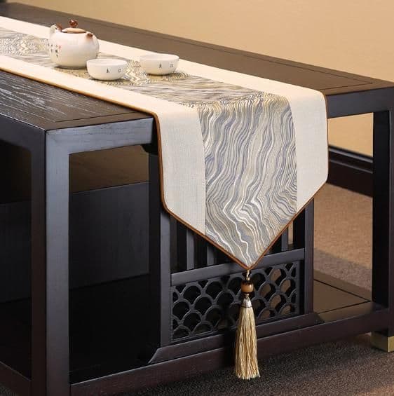 テーブルクロス センタークロス 和風モダン流水模様クロス