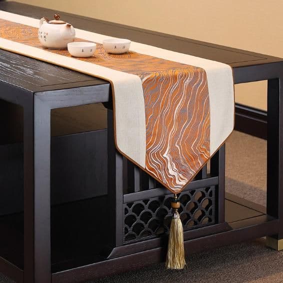 テーブルクロス センタークロス 和風モダン流水模様クロス