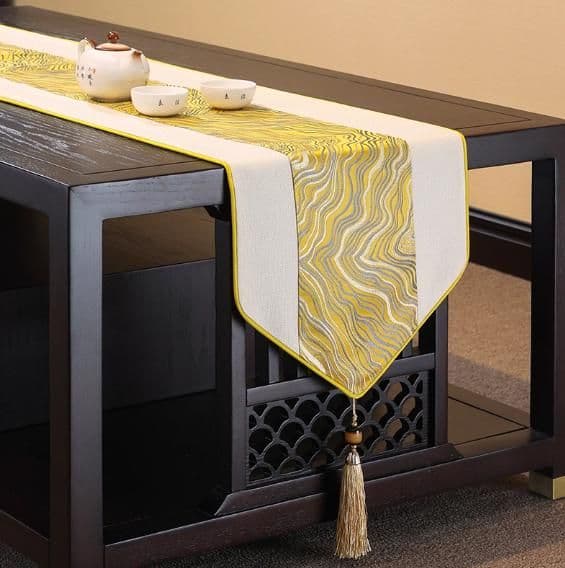 テーブルクロス センタークロス 和風モダン流水模様クロス