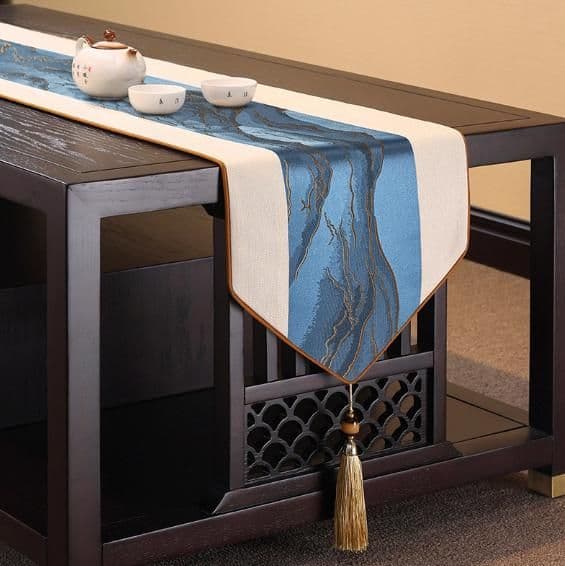 テーブルクロス センタークロス 和風モダン流水模様クロス