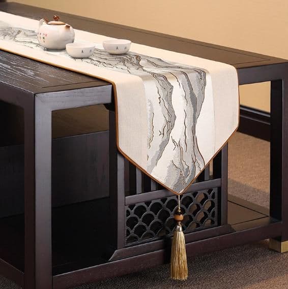 テーブルクロス センタークロス 和風モダン流水模様クロス