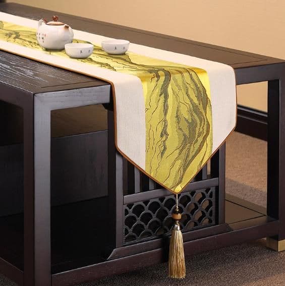 テーブルクロス センタークロス 和風モダン流水模様クロス