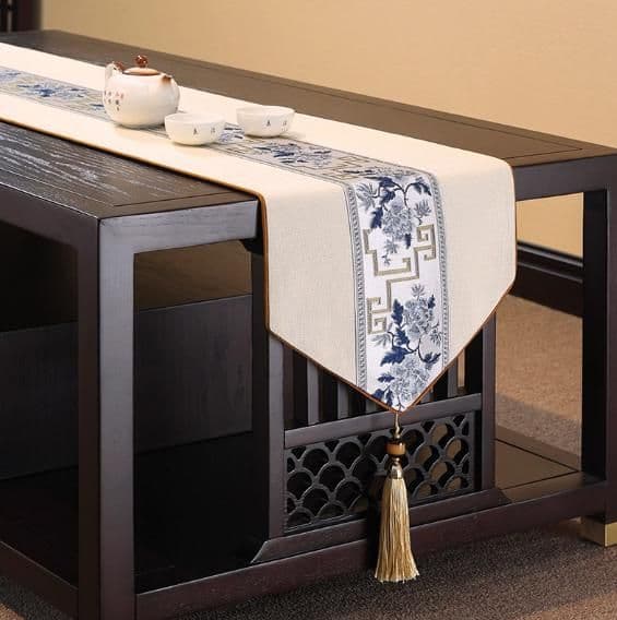 テーブルクロス センタークロス 和風モダン流水模様クロス