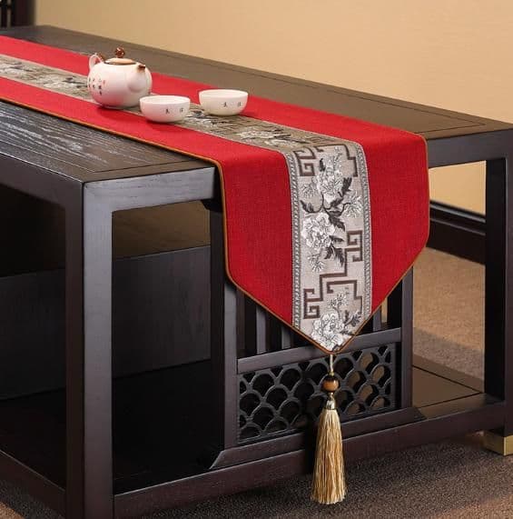 テーブルクロス センタークロス 和風モダン流水模様クロス