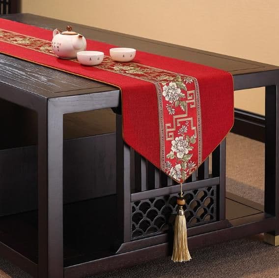 テーブルクロス センタークロス 和風モダン流水模様クロス