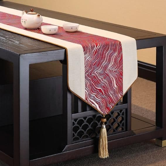 テーブルクロス センタークロス 和風モダン流水模様クロス