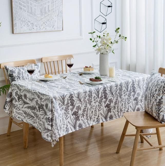 テーブルクロス ビニール優雅な草花模様のテーブルクロス