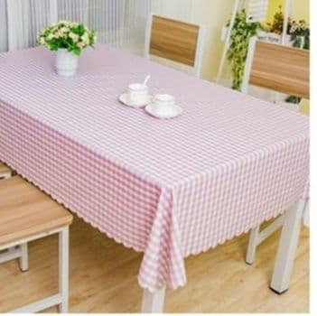テーブルクロス 可愛らしい水玉模様とナチュラル格子柄テーブルクロス