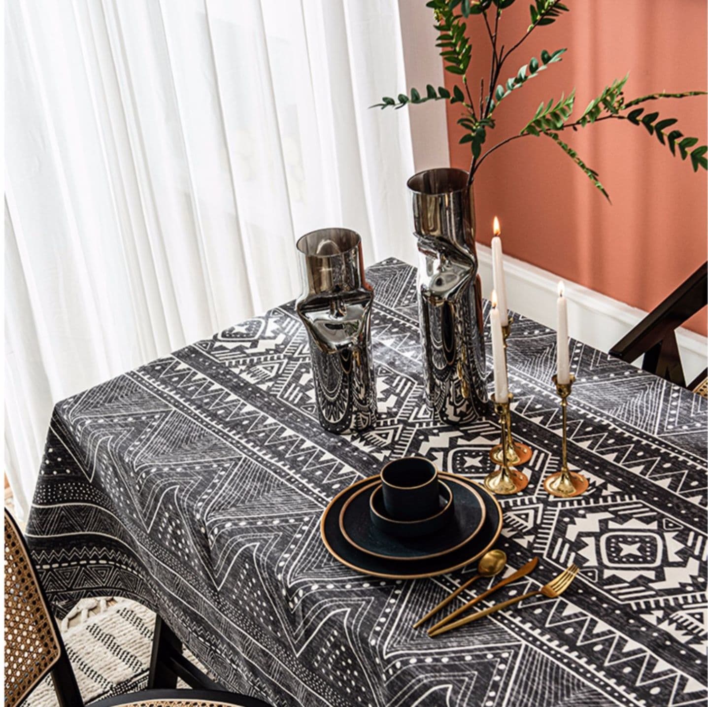 テーブルクロス 民族風幾何学模様テーブルクロス