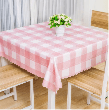 テーブルクロス 可愛らしい水玉模様とナチュラル格子柄テーブルクロス