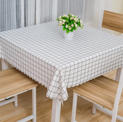 テーブルクロス 可愛らしい水玉模様とナチュラル格子柄テーブルクロス