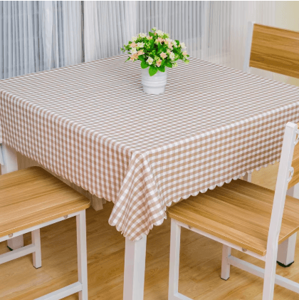 テーブルクロス 可愛らしい水玉模様とナチュラル格子柄テーブルクロス