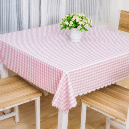 テーブルクロス 可愛らしい水玉模様とナチュラル格子柄テーブルクロス